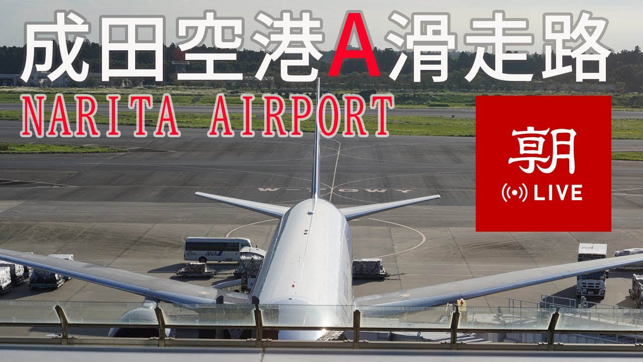 【LIVE】成田空港ライブカメラ　A滑走路（中央）＠朝日新聞成田支局  LIVE at Narita International airport