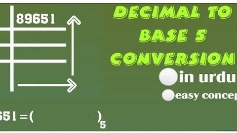 convert decimal number into base 5 | class 8
