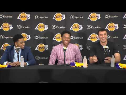 Lakers Introductory Press Conference | DAngelo Russell, Anthony Brown, Larry Nance Jr