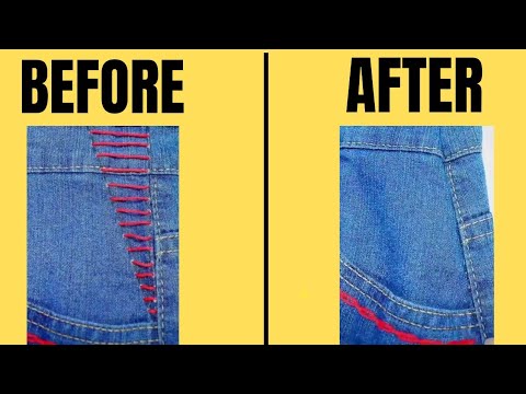 How to downsize the waist of jeans | Take in jeans waist | - YouTube