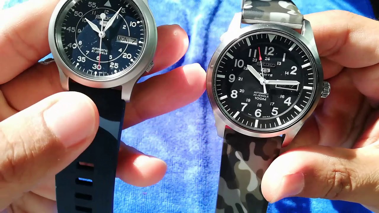 Seiko Military Style watches: SNK807 vs SNZG13 - YouTube