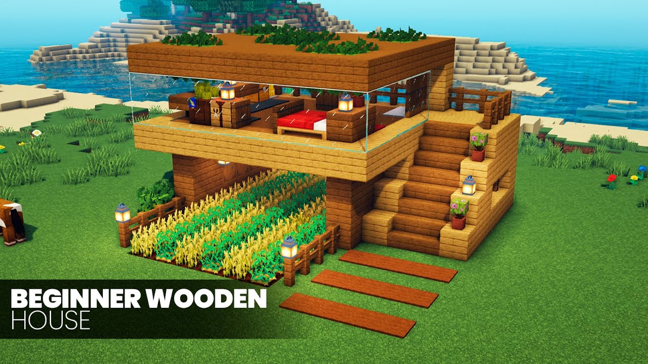 ⛏️ Minecraft Build Tutorial 🌲 Beginner Wooden House - YouTube