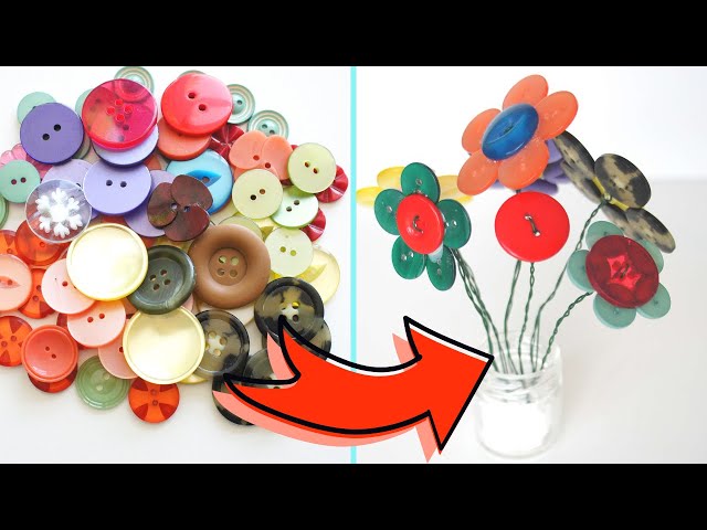 Easy DIY Button Flowers for Home Decor 