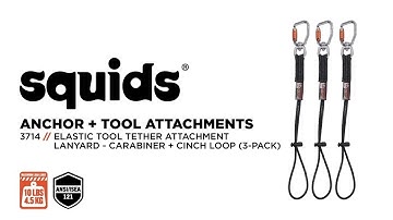 Safely Tether Tools Using a Carabiner or Cinch Loop with Squids 3714 Tool Tail Lanyard