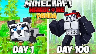 I Survived 100 DAYS as a PANDA in HARDCORE Minecraft!