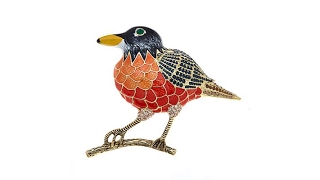 Rara Avis by Iris Apfel CrystalAccented Robin Brooch
