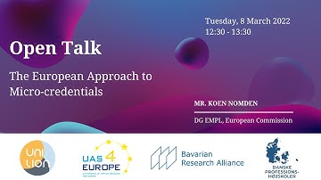 Open Talk: "The European Approach to Micro credentials"