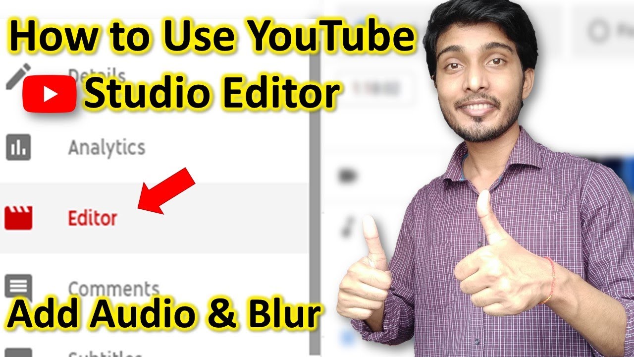 How to use YouTube Studio Editor Add Audio and Blur in Uploaded