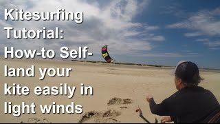 kitesurfing how-to self-land a kite: Pulling on the front line