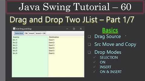 Drag & Drop of JLists | Part 1/8 Basics | Swing Tutorial #60
