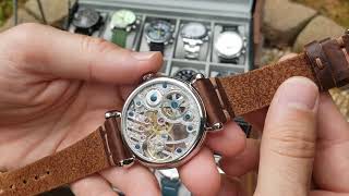 Outdoor watch review of Sugess Gustav Becker with engraved skeletonized ST3600