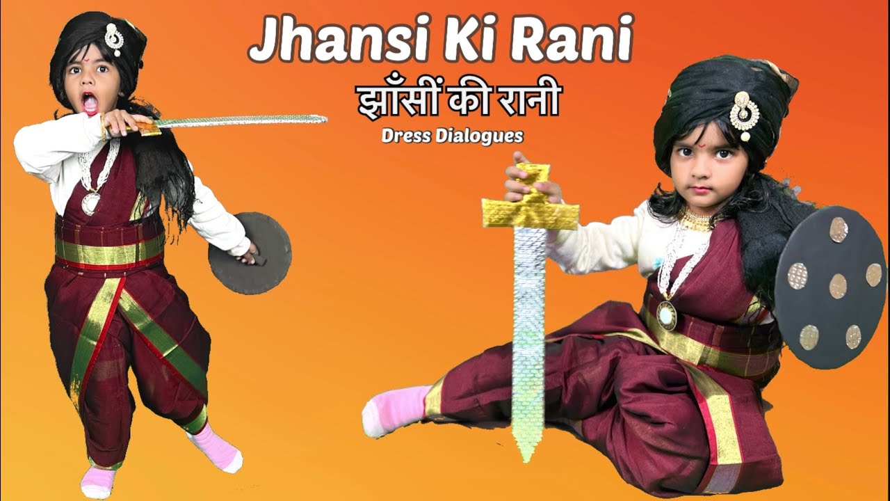 Sarvda Jhansi Ki Rani Costume For Girls, Rani Laxmi Bai Dresses (Pink,  Green, Red) (32, 36 No.) at Rs 330 | Fancy Costume in Ghaziabad | ID:  2848959642733