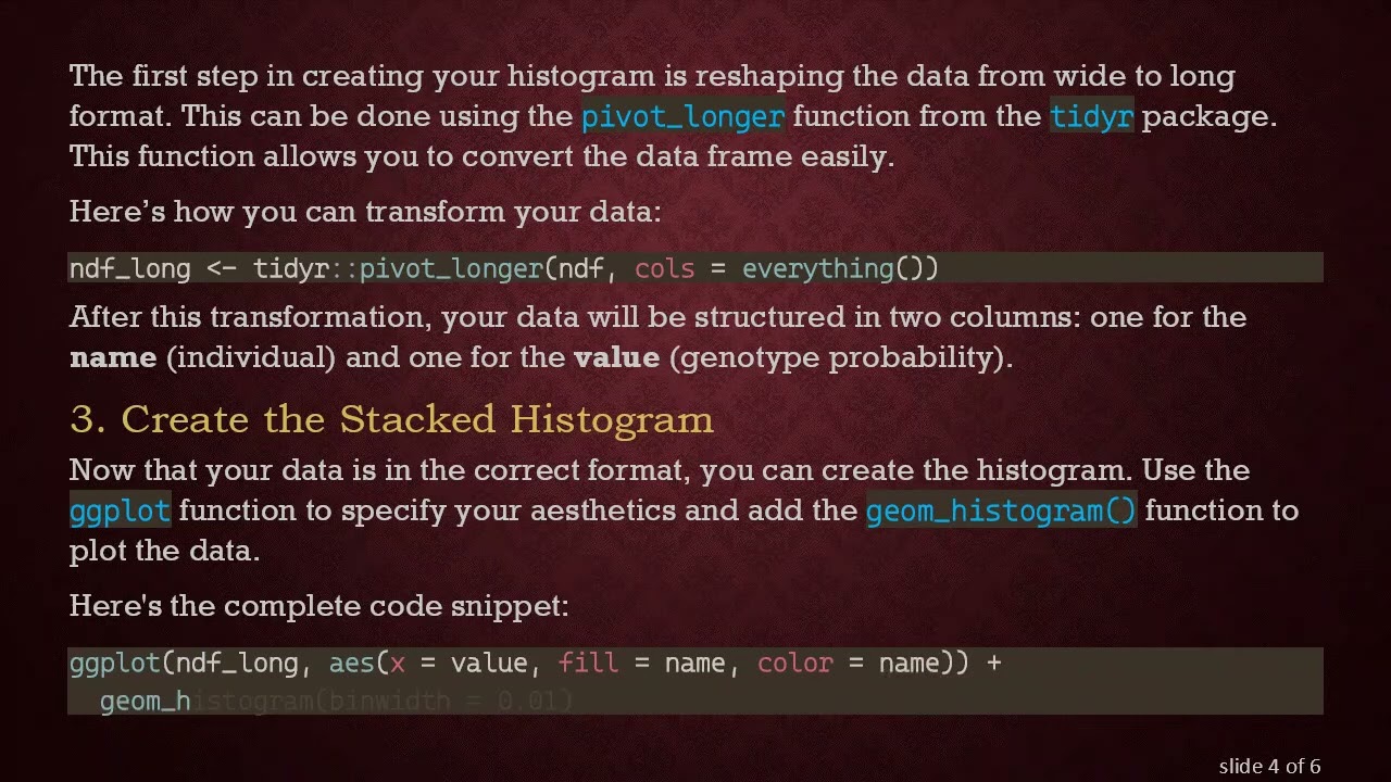 Creating a Stacked Histogram from Multiple Columns in R with ggplot2