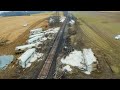 Huge Norfolk Southern Train Derailment Aftermath From Above!