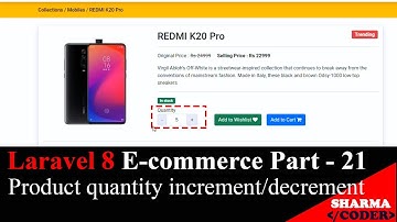 Laravel 8 E-com Part-21: How to make product quantity increment or decrement in laravel using jquery