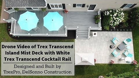 Drone Video of Trex Transcend Island Mist Deck with White Trex Transcend Cocktail Rail