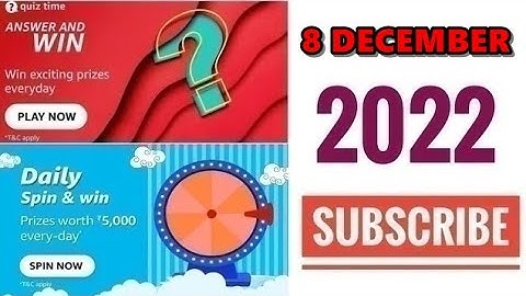 Amazon Quiz Answers Today | Amazon Quiz Today | 8 December 2022