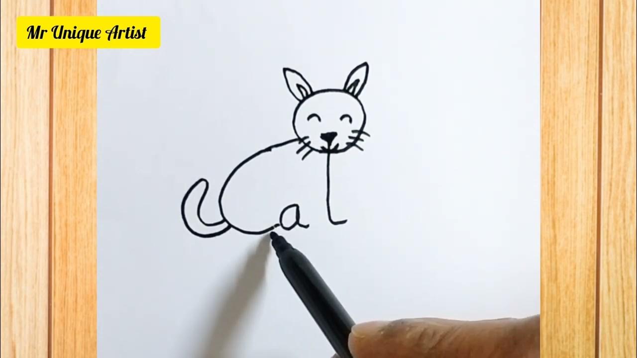 How to Turn Cat world into a Drawing Drawing for kids Cat Drawing YouTube