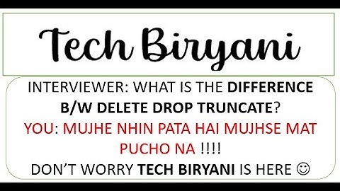 Difference between DELETE , TRUNCATE and DROP |SQL|ORACLE #OracleVideo03