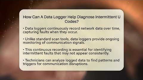 How Can A Data Logger Help Diagnose Intermittent U Codes? - Talking Tech Trends