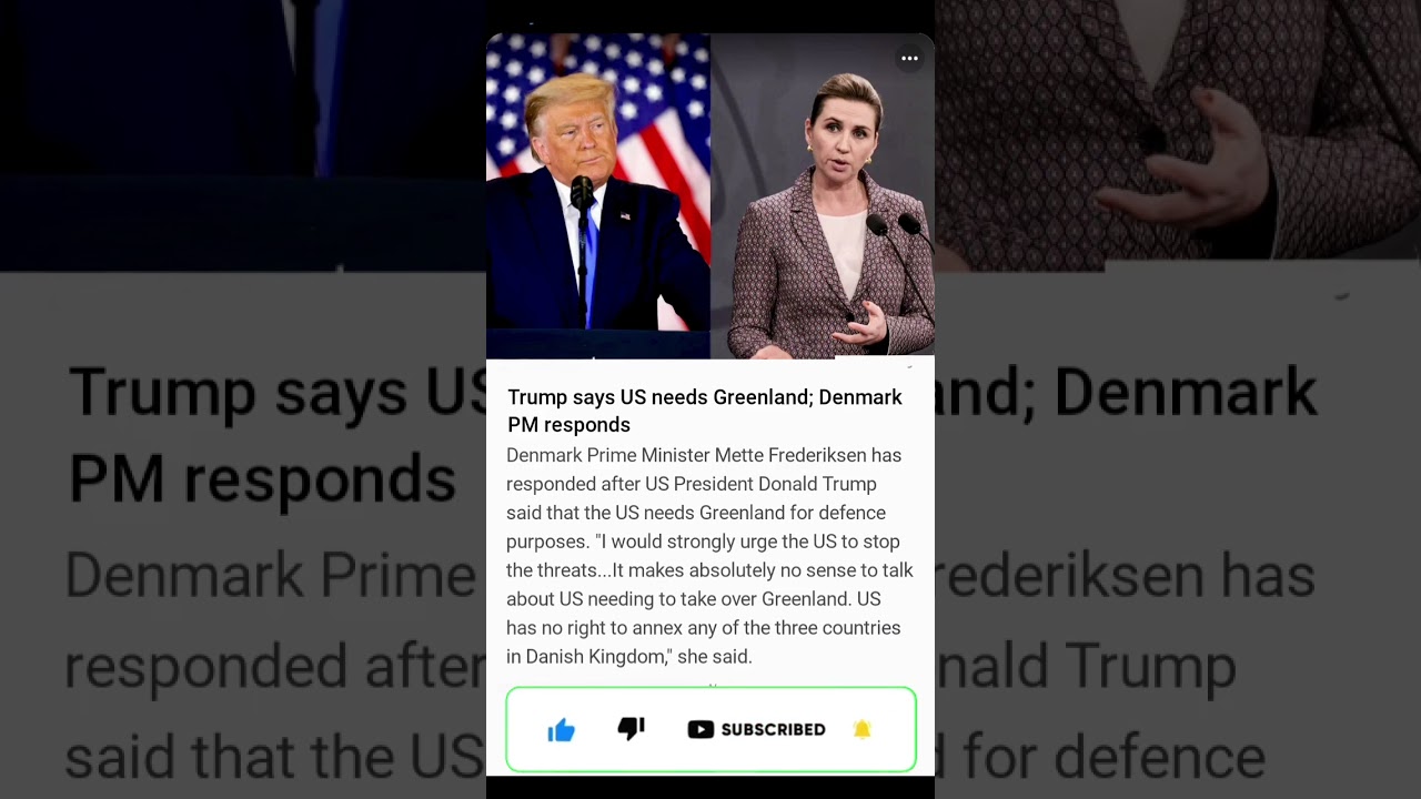 Absolutely No Sense": Denmark Prime Minister Shuts Down Trump’s Greenland Strategy 