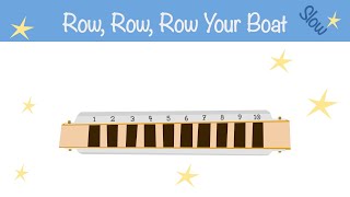 Row, Row, Row Your Boat - Harmonica tutorial and songs for beginners - Slow version