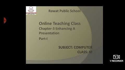 Computer l Class 6 l Ch-3 Enhancing A Presentation l Part-1