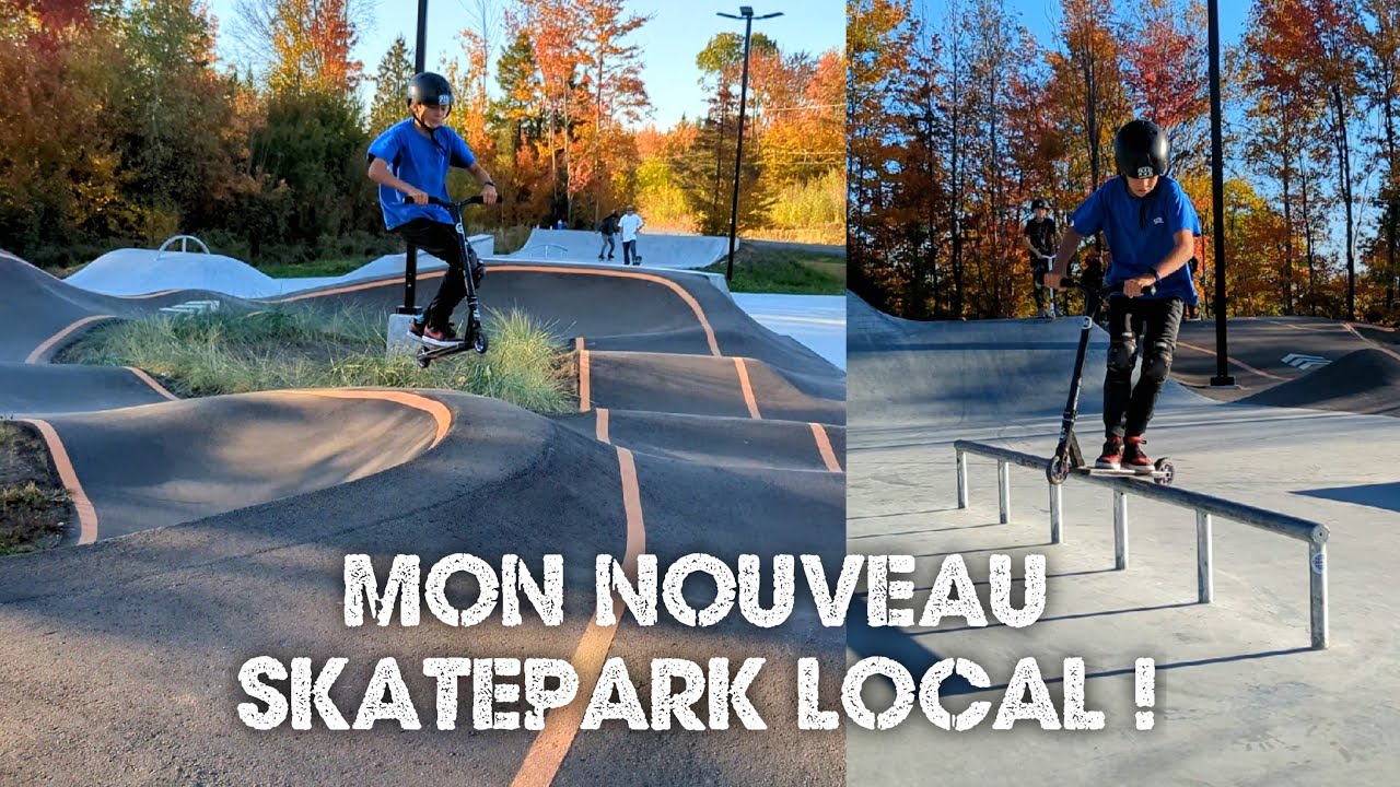 Session de freestyle dans un nouveau skatepark avec — free download