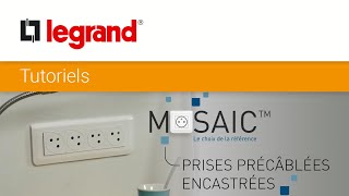 Legrand Mosaic - Double prise précâblée + cadre saillie - Réf : 200021