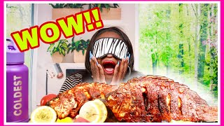 CRISPY BONE FISH BLINDFOLDED | TAKE AWAY CHALLENGE DAY 3 | LET'S TALK ABOUT IT!! | EAT WITH ME | 먹방