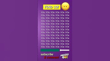 Find 10f where? | Brain Teaser IQ Test #shorts #different #puzzles #opticalillusion #quiz