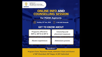 IMT Online Info and Counseling session for PGDM aspirants 2022-24