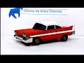 miniatura (Plymouth Fury 1958) feito de papelão (miniatura Cristine o carro assassino)