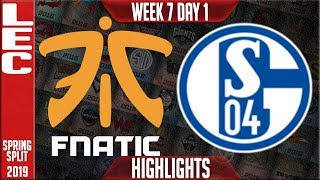 FNC vs S04 Highlights | LEC Spring 2019 Week 7 Day 1 | Fnatic vs Schalke 04