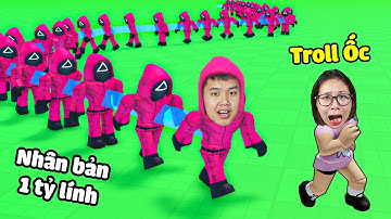 Nhân bản 1 tỷ lính squid game làm quân đội đuổi troll Ốc khóc nhè trong Roblox