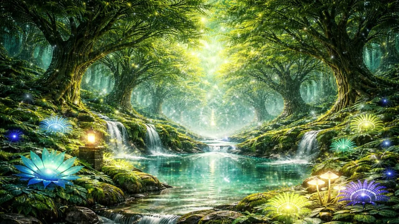Emerald Canopy – Luminous Fantasy Forest Deep Focus Ambient (1 Hour)