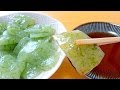 Eating Japanese food Washoku "Konjac Sashimi #2" 刺身こんにゃく