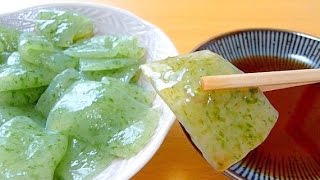 Eating Japanese food Washoku "Konjac Sashimi #2" 刺身こんにゃく