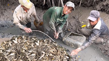 Đẩy 1 Cái La Làng Ba Anh Em Đứng Nhìn Tôm Cá Nổi Trắng Con Rạch
