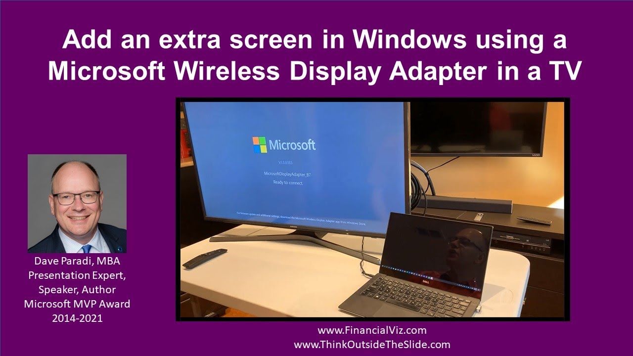 Add a display in Windows using the Microsoft Wireless Display Adapter in a  TV 