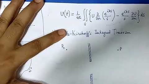 UG2 Diffraction -- Kirchhoff ’s Integral Theorem and Fresnel-Kirchhoff Integral formula