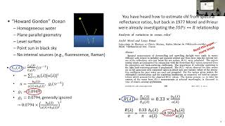 Lecture 23: Rrs inversion methods Part 2: semi-analytical models to obtain IOPs