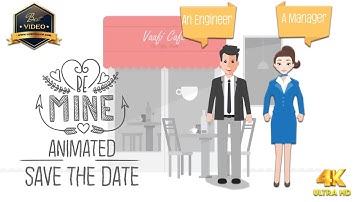 Animated Wedding Invitation Save the Date Video : VTSD021