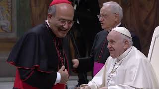 Audience of Pope Francis marking 50th Anniversary of Modern Art in Vatican Museums 23 June 2023 HD