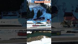雪の只見線 塩沢橋梁 上り 60fps 20231228 #Short #只見線 #jr #鉄道 #鉄道のある風景 #空撮映像  #ドローン空撮動画 #train #travel #drone