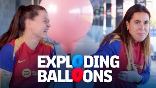 🎈💥 BOOM! EXPLODING BALLOONS CHALLENGE WITH CLAUDIA PINA & CATA COLL | FC Barcelona 🔵🔴 screenshot 5