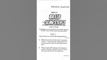 English BA LLB semester 1 2022-27 | vinoba bhave university VBU | university law college ulc