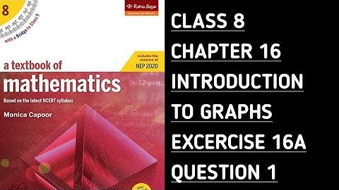 Class 8 Maths Ratna Sagar | Ex-16A QUESTION 1 || Ch-16 || INTRODUCTION TO GRAPHS ||