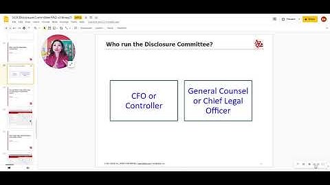 SOX 302: Who runs the Disclosure Committee during an IPO?