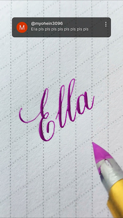 Writing Ella. Beautiful pointed pen calligraphy. #calligraphy #satisfying #writewithme